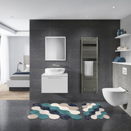 Mijölnir Juego de alfombrillas de baño azul de 2 piezas